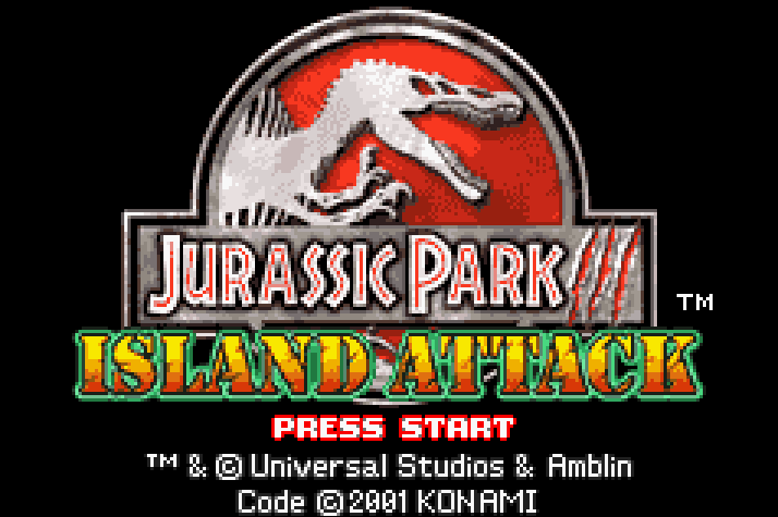 Jurassic Park 3 Island Attack Title Screen